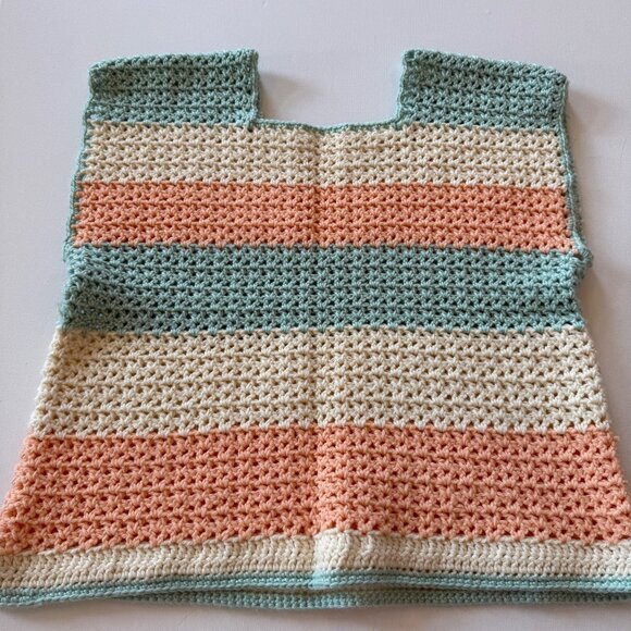 Unbranded Grandma Pullover Pastel Sweater Vest Handmade Crocheted Boho 80’s - Picture 6 of 6